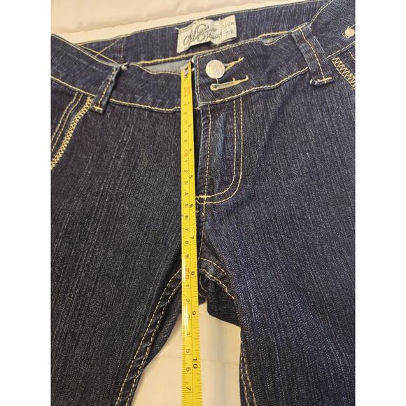 Vintage Y2K Mecca Femme Jeans Sz 7/8 Woman Western Nwot Silver Applique Glanz - Picture 6 of 6